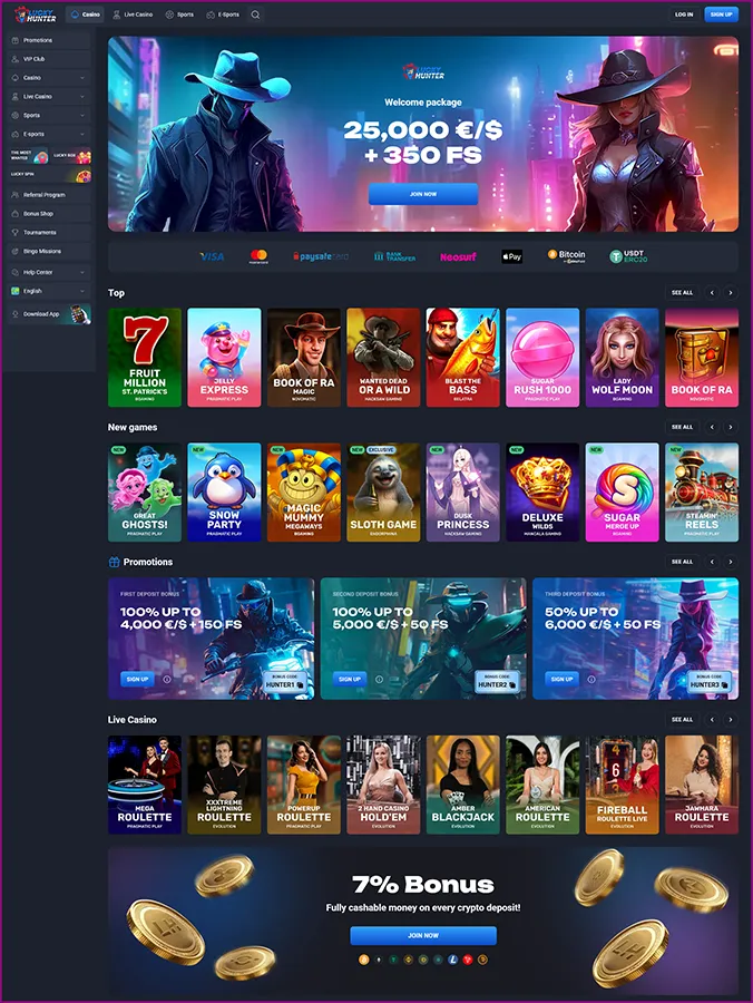 LuckyHunter startseite
